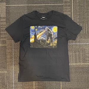 Van Gogh Godzilla T Shirt